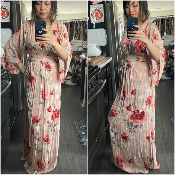 BellanBlue Dresses & Skirts - 08 Boho Floral Print Kimono Sleeve Maxi Dress